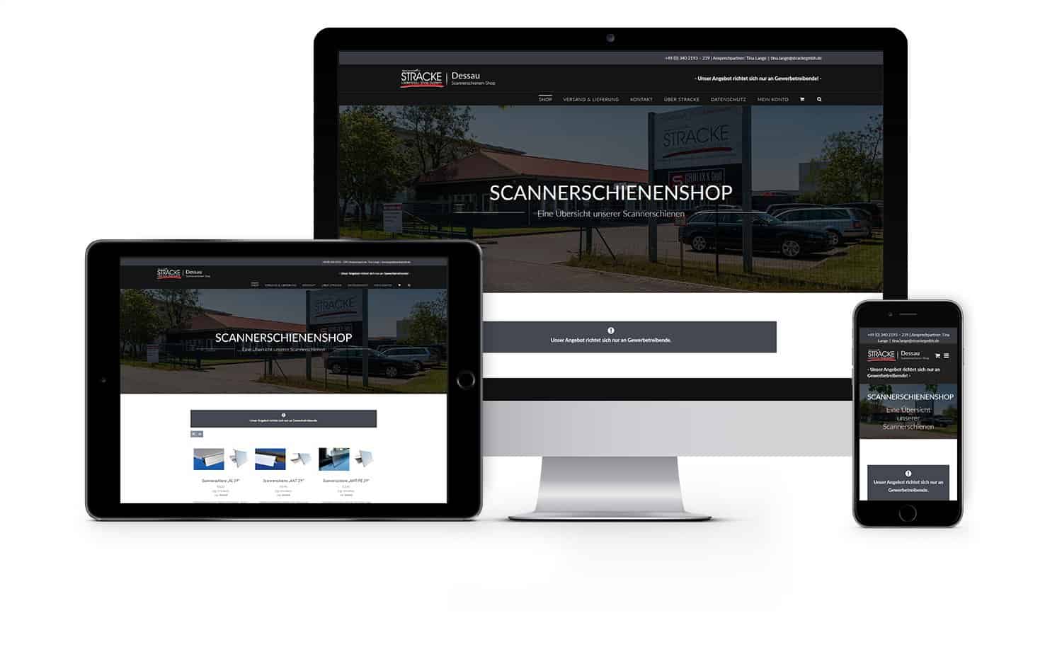 Heinrich Stracke GmbH Dessau, Preisschienenshop, Scannerschienenshop, Webdesign, Webprogrammierung, Onlineshop, Webdesigner Andrea Baitz aus Eckernförde